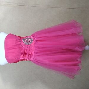 02115 May Queen fuchsia satin & tulle formal dress 10 NWT